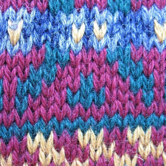 Vintage Tan Wool Fair Isle Cardigan Sweater - Picture 6 of 7